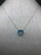 Load image into Gallery viewer, Turquoise Gold Heart Pendant

