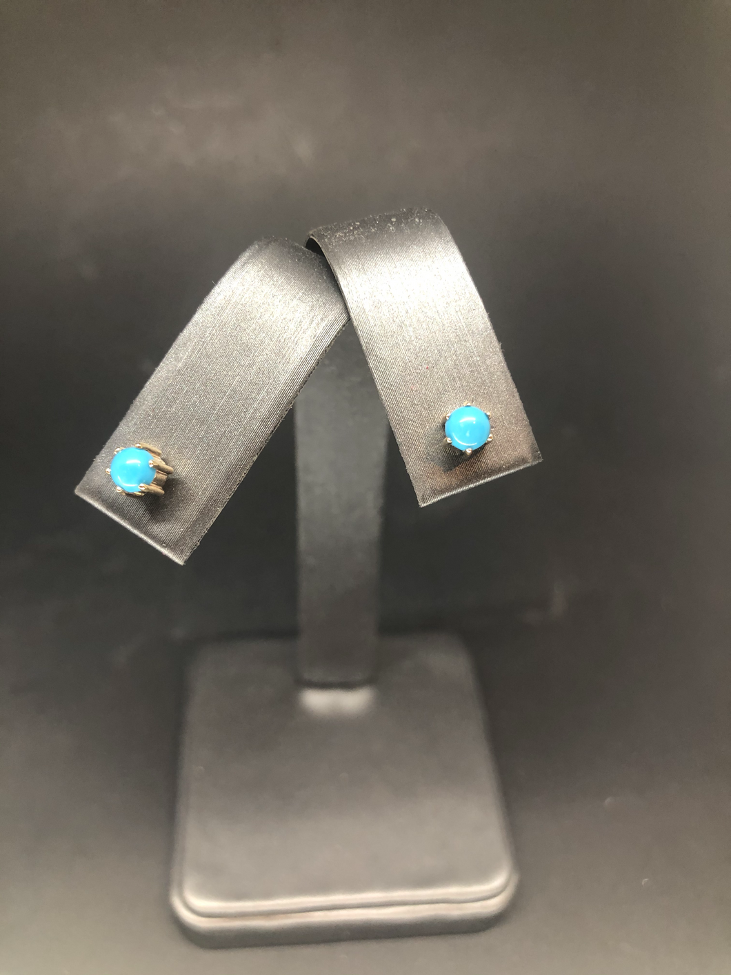 Turquoise Gold Stud Earrings