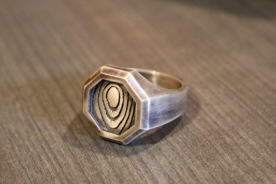 Wood Pattern Men's Ring
