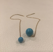 Load image into Gallery viewer, Turquoise with Gold chain Earrings 5mm and 8mm beads
