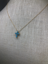 Load image into Gallery viewer, Turquoise Gold Cross Pendant
