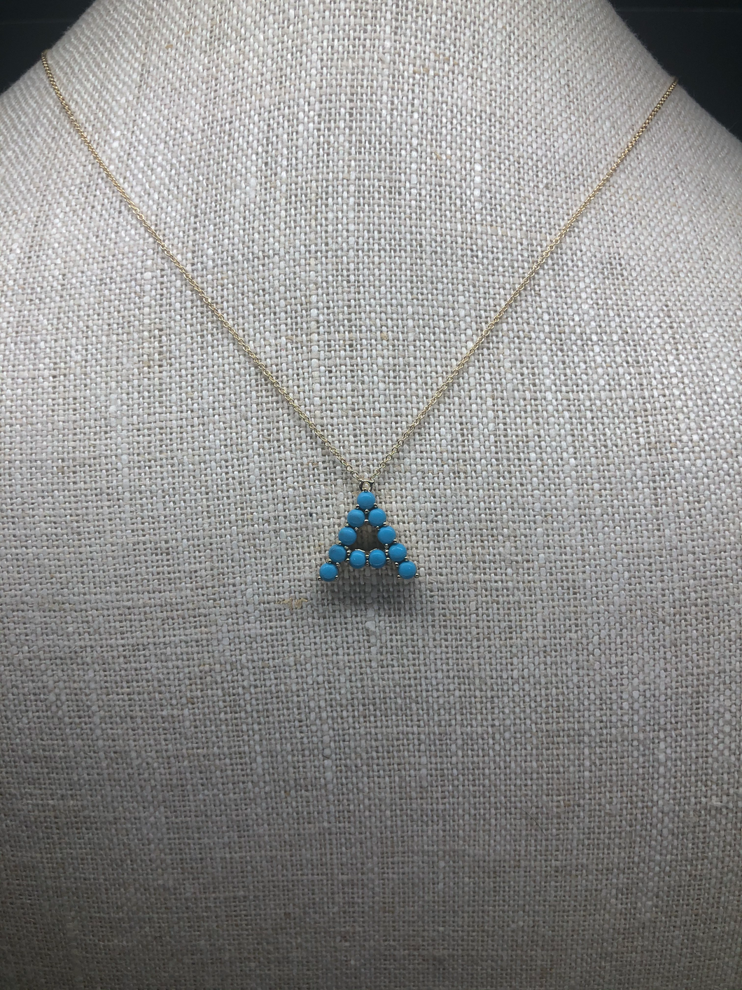 Turquoise Gold Initial Pendant